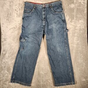 Bugle Boy Carpenter Jeans Mens 40x30 Vintage Wide Leg Cargo Utility HEEL BITES